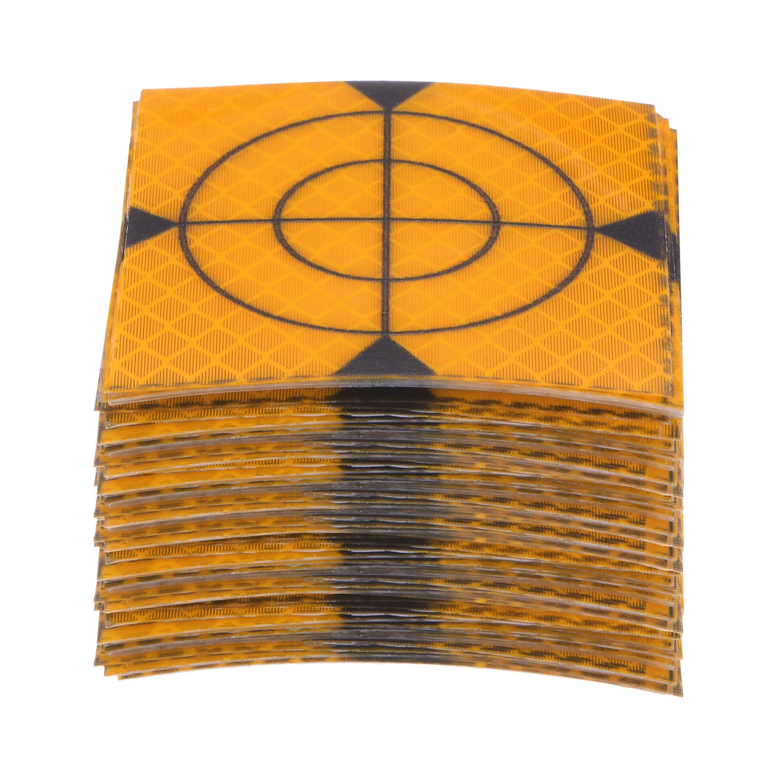 sourcing map 80pcs Survey Reflector Sheets 60x60mm Self-adhesive Reflective Tape Survey Target Mark for Total Stations, Yellow