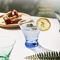 Vista 43 de ColoVie Martini Glasses set of 6,Champagne Flutes set of 6, Stemless, Colored