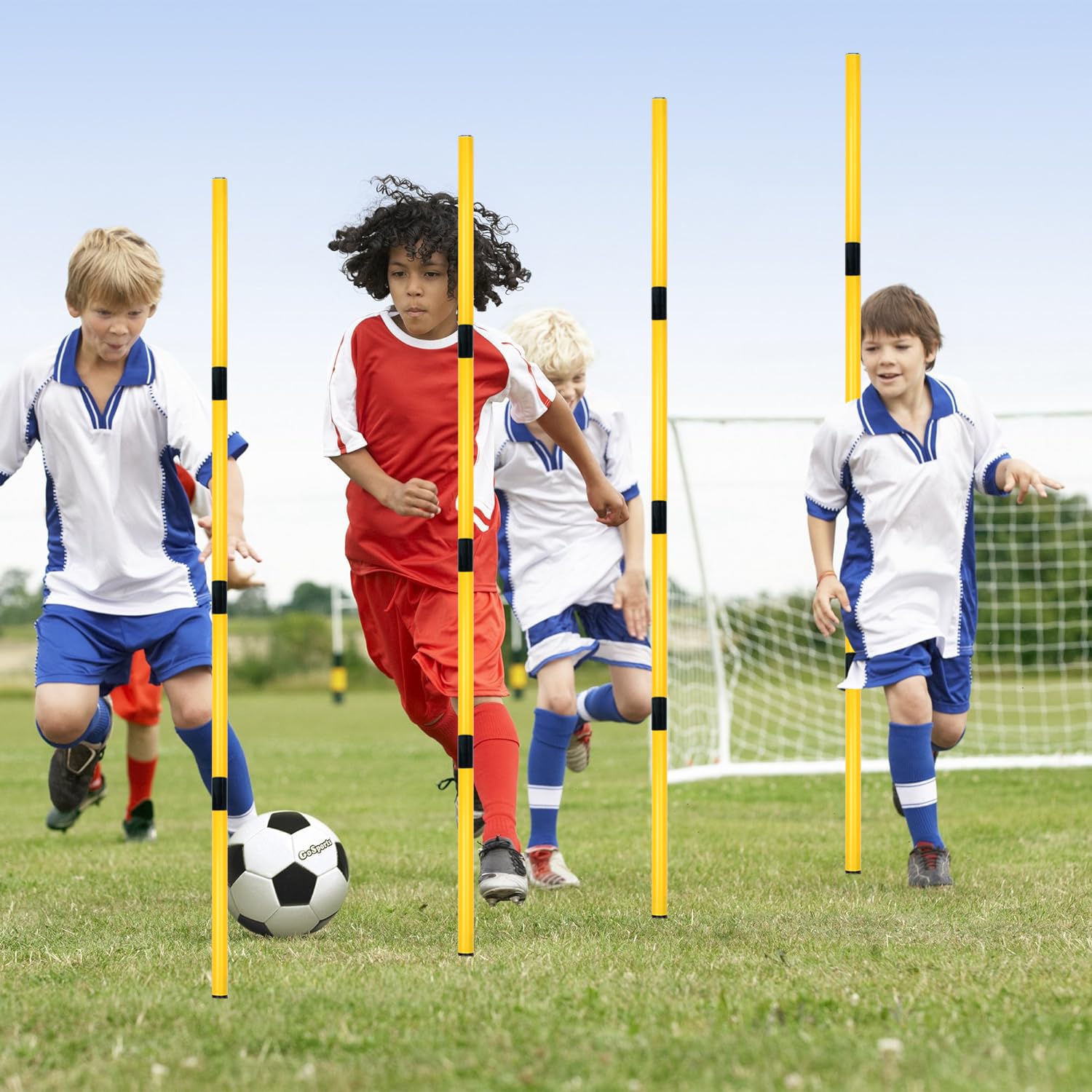 Entrenamiento Agilidad Palos,5.6 pies Ajustable de fútbol Barras de Entrenamiento | Mejorar la Resistencia, la Velocidad y el Trabajo de pies para los Atletas/niños/Adulto