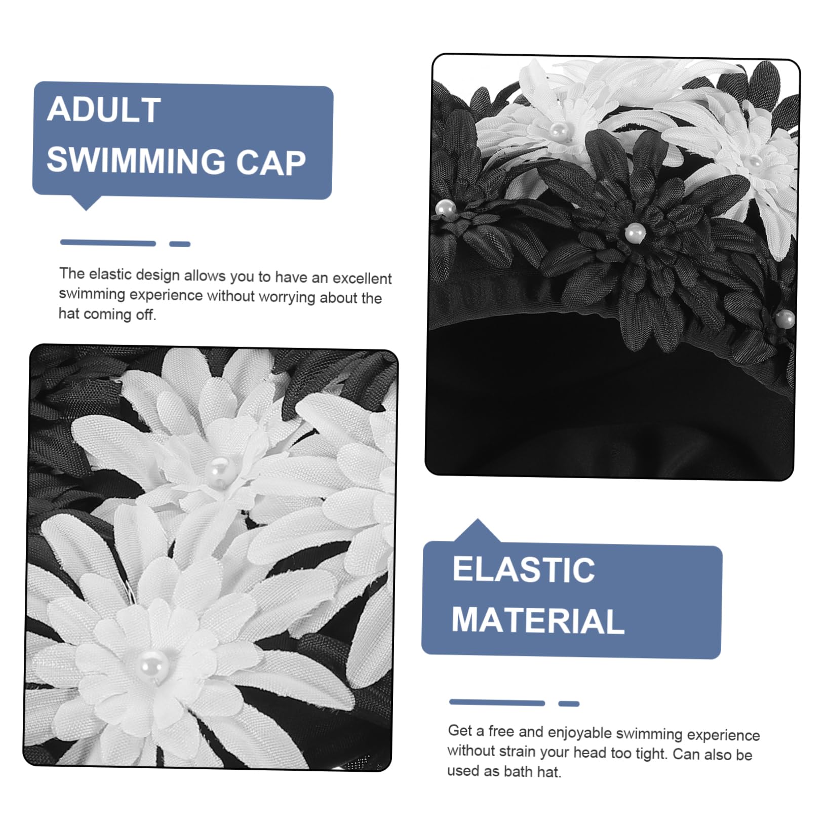 BESTonZON Tapa de natación de Flores Impermeable Piscina Tapa de Ducha para Mujeres Reutilizable Mantener Baños Tela Floral Gorro de baño Mujer Tapa de natación para Mujeres Brocado