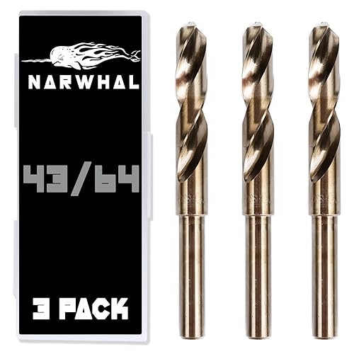 Vista 36 de Brocas de cobalto 47/64, paquete de 3, 6 pulgadas de longitud, brocas de cobalto M35 con estuche de almacenamiento, brocas perfectas para metal