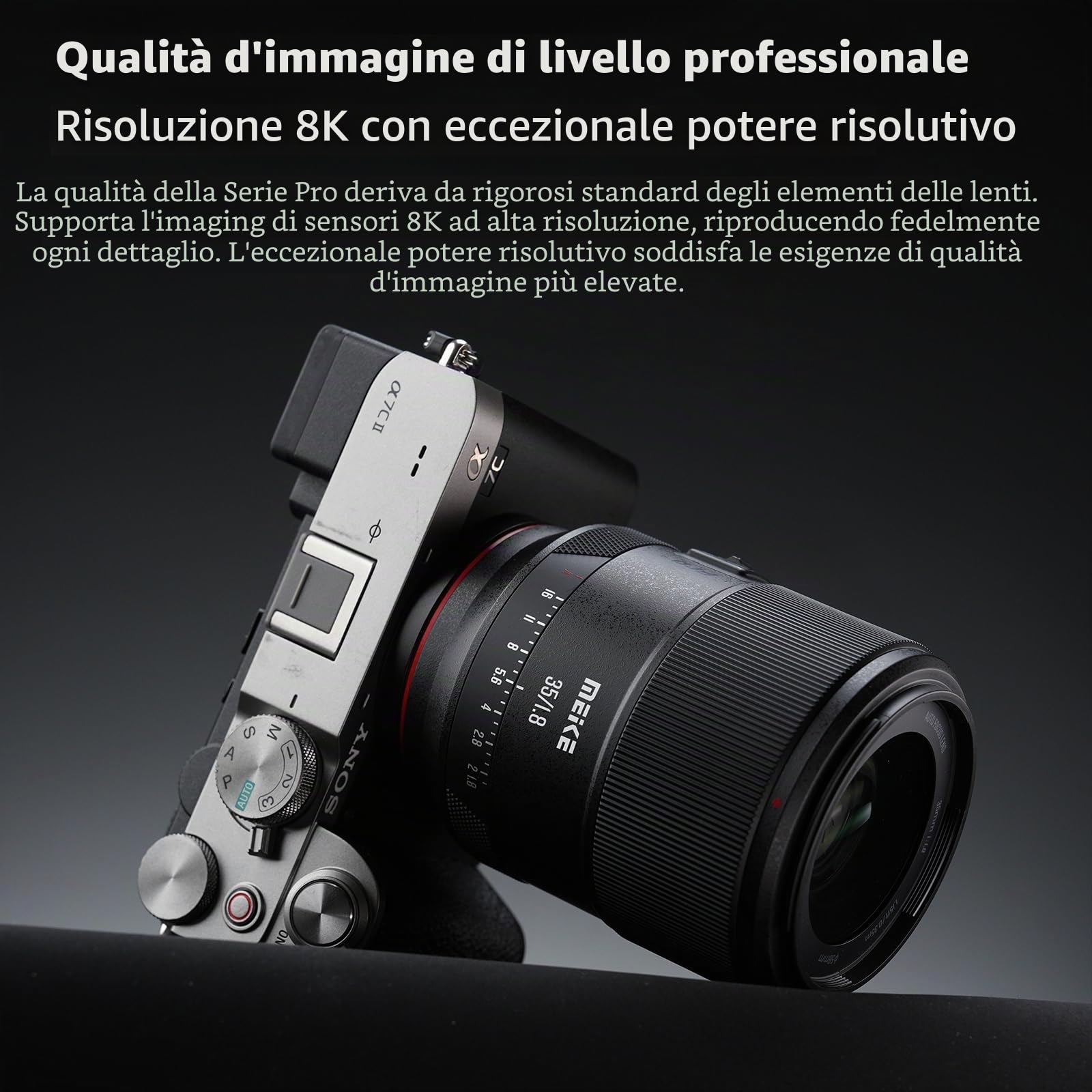 Meike Obiettivo grandangolare da 35 mm F1.8 Pro con messa a fuoco automatica STM Full Frame ad alta risoluzione 8K per ritratto Prime Lens compatibile con fotocamere Sony E Mount A7 A7III A7IV A7R