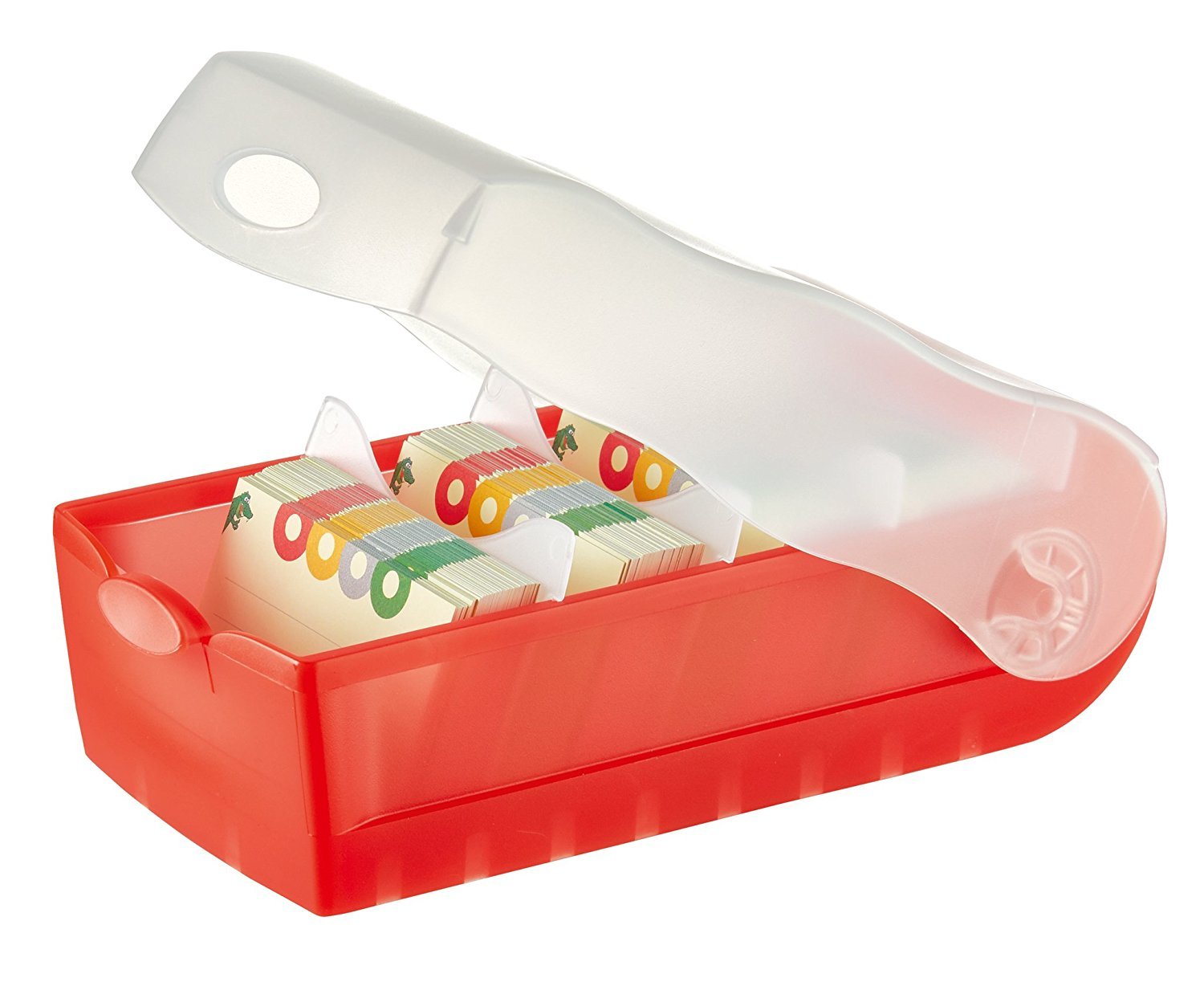 HAN Lernkarteibox CROCO 997-643, DIN A7 quer in Transluzent/Blau/Karteikasten für regelmäßiges Vokabeln lernen dank 5-Fächer-Lernsystem/Idealer Schulbedarf (Alle 8 Farben)