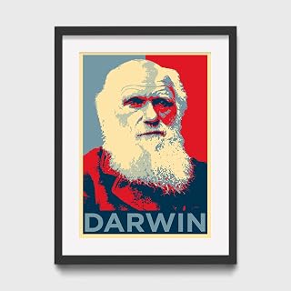 A4 Framed Ready to Hang - Charles Darwin Art Print 'Hope' - Photo Poster Gift - Evolution Biology Survival of The Fittest