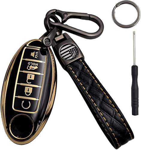 KOLALIR Funda para llavero con llavero de poliuretano termoplástico suave de 360 grados protección completa compatible con Nissan Altima Maxima