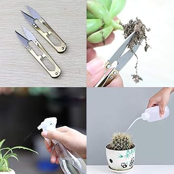 SaferCCTV Succulent Tool Kit,15 Pcs Mini Garden Hand Tools,Houseplant Rake Gardening Hand Tools,Pot Flower Gadget for Transplanting Seedlings Outdoor