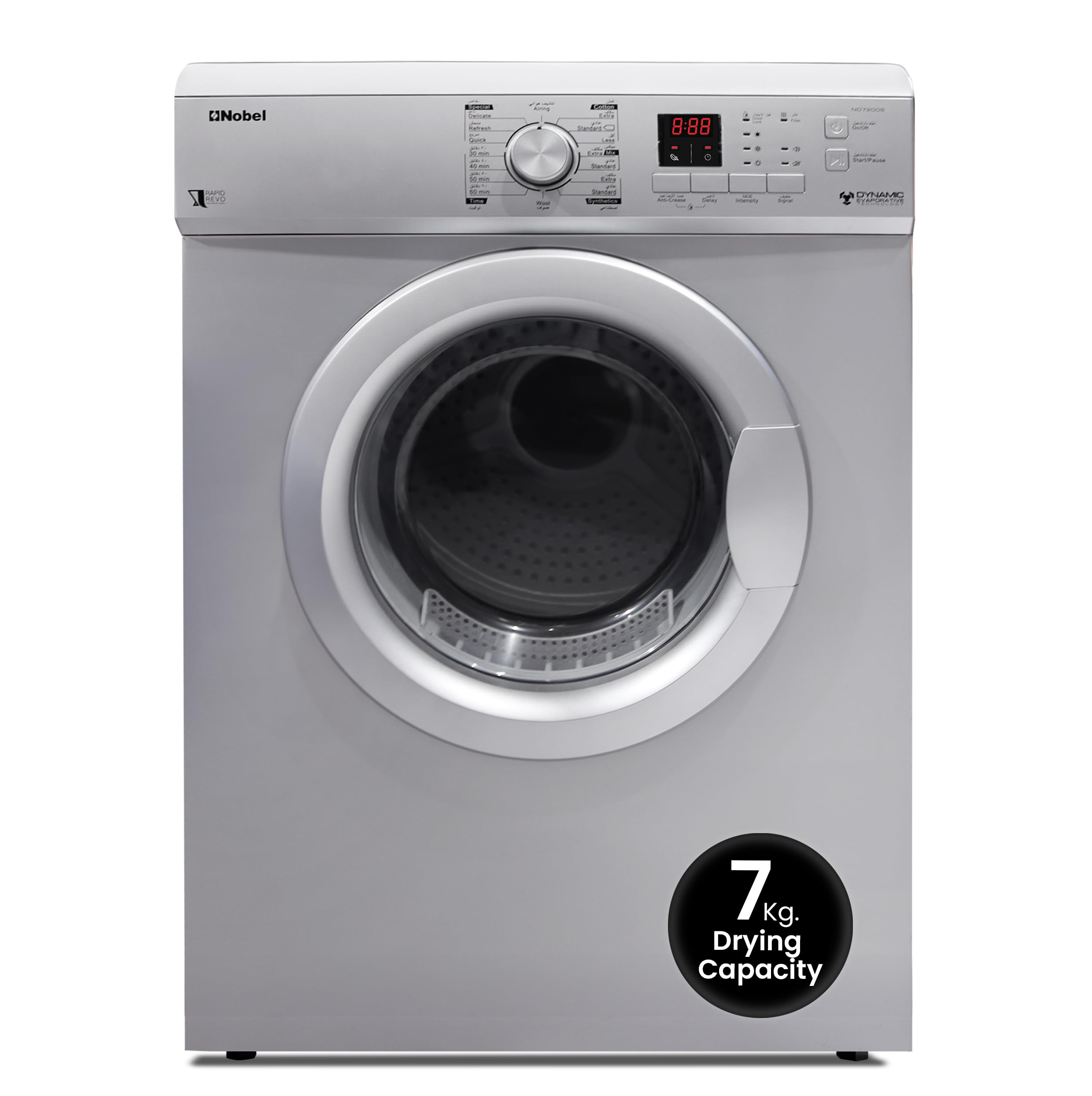 Nobel 7.0 Kg Front Load Vented Dryer, 16 Programs, Digital Timer, LED ...
