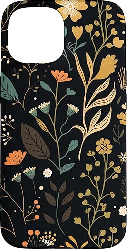 Miniatura 10 de Funda para iPhone 14 Pro Max Floral Aesthetic Simple Boho Modern Botanical Flowers Negro