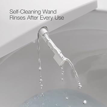 Kohler PureWash E580 Elongated Bidet Toilet Seat, White, Quiet-Close Lid Prevents Slamming, Self-Cleaning Wand, Adjustable Water Pressure with Multiple Cleansing Options