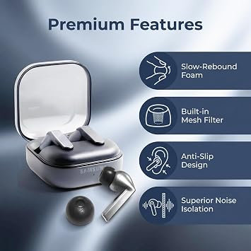 Memory Foam Replacement Earbuds Tips for Samsung Galaxy Buds3 Pro/Buds4 Pro