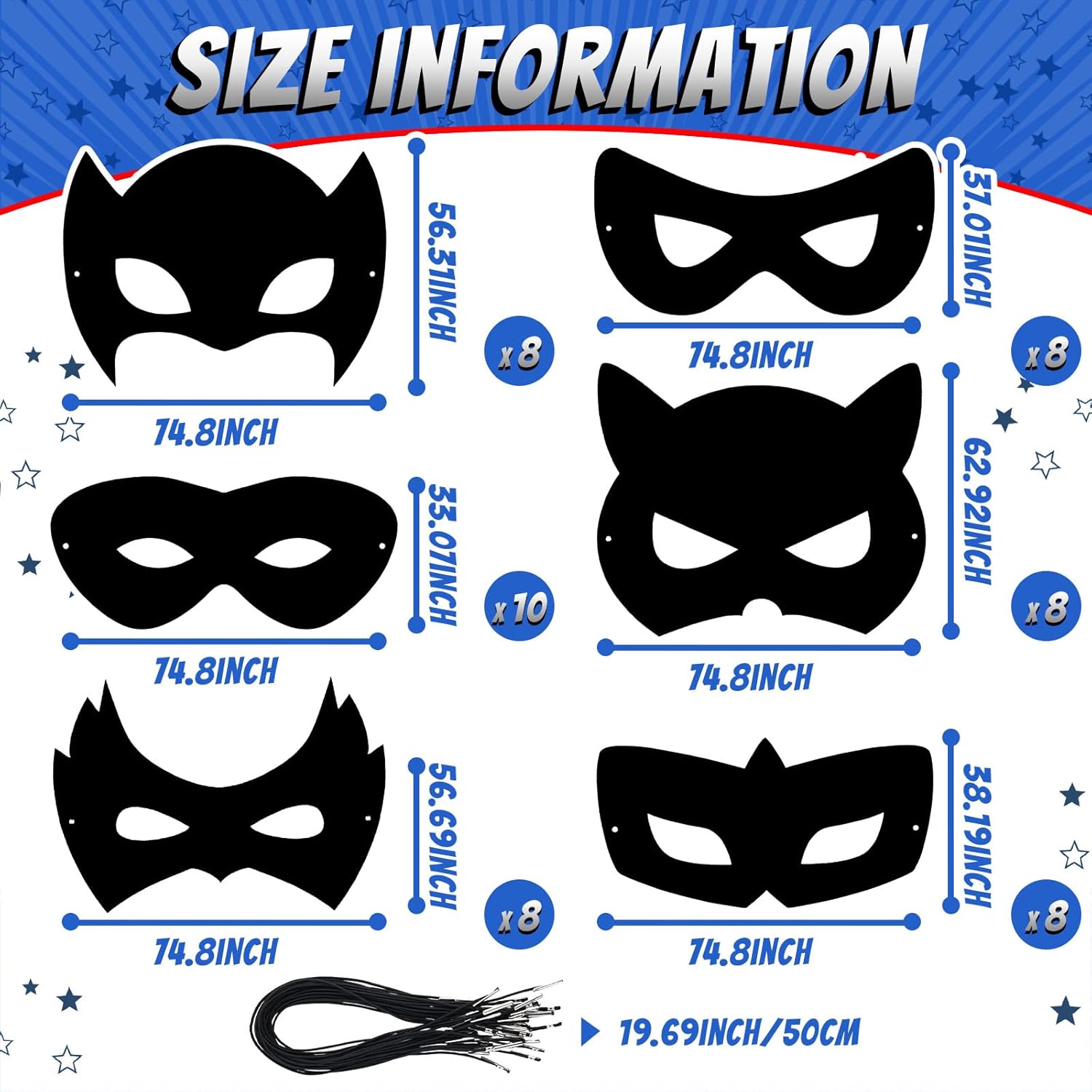 Deekin 150 Pcs Masquerade Mask Scratch Paper Eye Masks Bulk DIY Blank Mask Craft Kit for Party Favors (Classic)