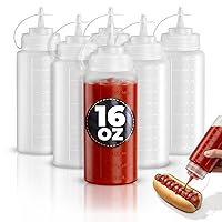 Vista 12 de Juego de 6 botellas invertidas para condimentos de 16 onzas, diseño mejorado con juntas de sellado adicionales, válvula de cierre automático