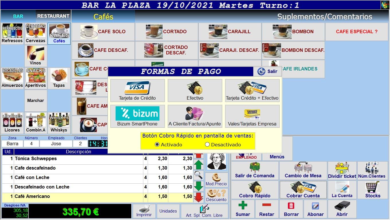 TPV Bares y Restaurantes Version VERI*FACTU