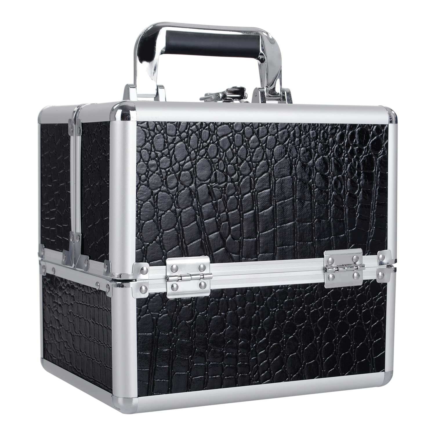 Make up Organizer Schminkkoffer Kosmetikkoffer Alu Werkzeugkoffer Nagel Koffer Beauty Case Make up Organizer,Schwarz