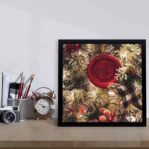 Miniatura 10 de Golden State Art, Marco de madera negra de 12 x 12 pulgadas con paspartú blanco, muestra cuatro fotos de 4 x 6 pulgadas, marco cuadrado para