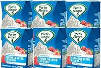 6 Porto Alegre Creme de Leite Leve UHT, Homogeneizado, 200g, 17% de Gordura