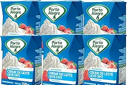 6 Porto Alegre Creme de Leite Leve UHT, Homogeneizado, 200g, 17% de Gordura