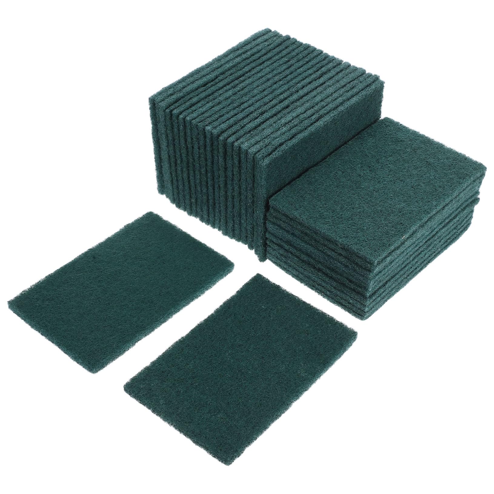 SOLUSTRE 30pcs Dish Scrubber Scouring Pads Green Reusable Household Scrub Pads Kitchen Dishes Scrubbers for Housework Supplies