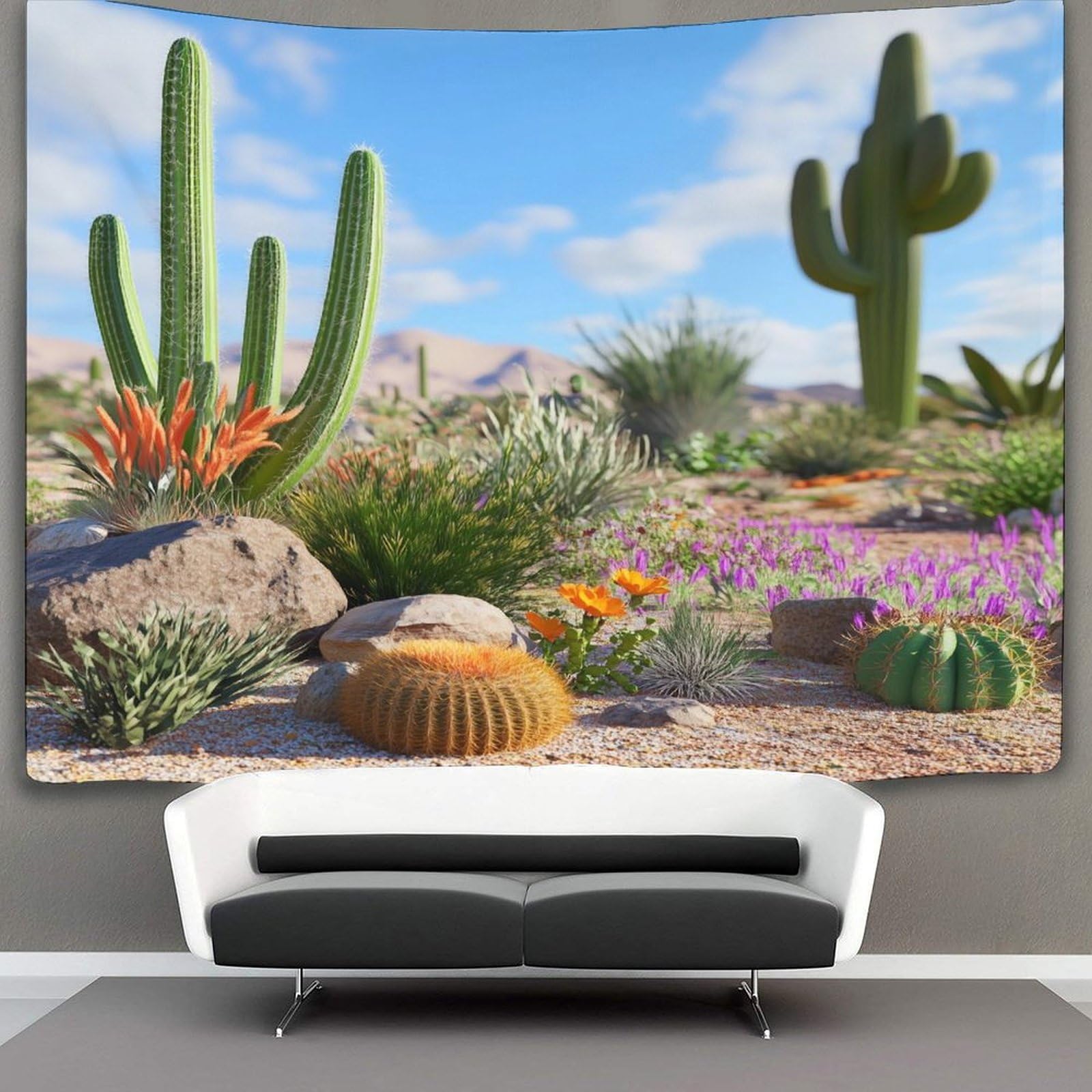 Kaiyun Style-5 Cactus In The Desert Tapestry,Perfect Details Wall Art Aesthetic Home Decoration For Living Room Dorm 180Cmx230cm