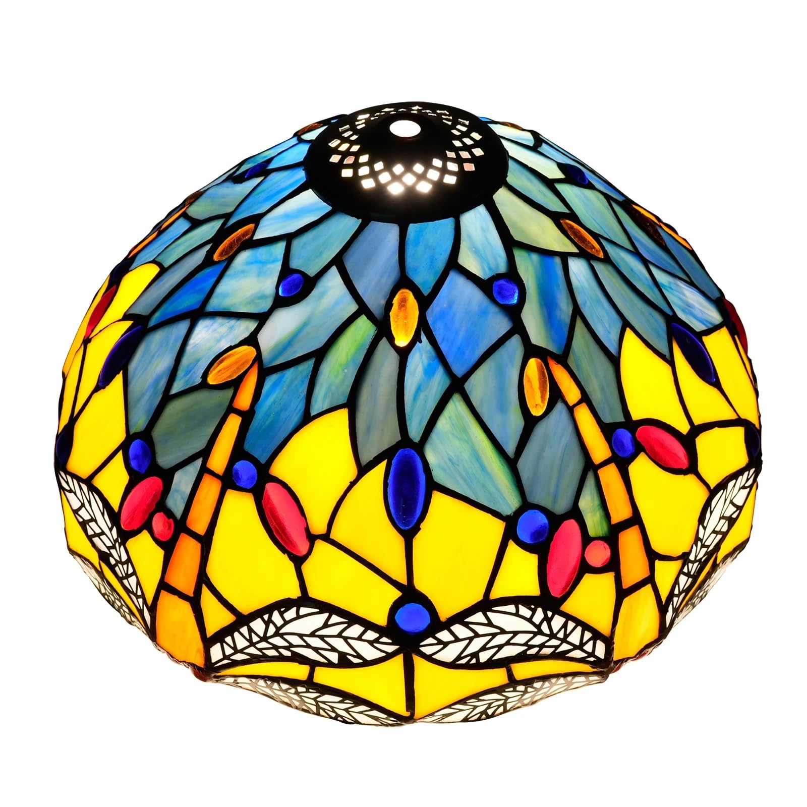Tiffany-Lampenschirm Ersatz 12 Zoll Libelle Lampenschirm nur für Tischlampen, Hängelampen, Stehlampen, Kronleuchter Ersatz, Blau