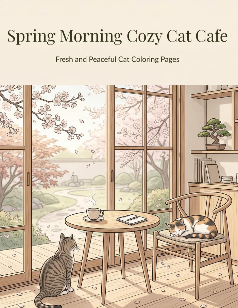 Spring Morning Cozy Cat Cafe: Fresh and Peaceful Cat Coloring Pages (Cozy Cat Cafe Series)