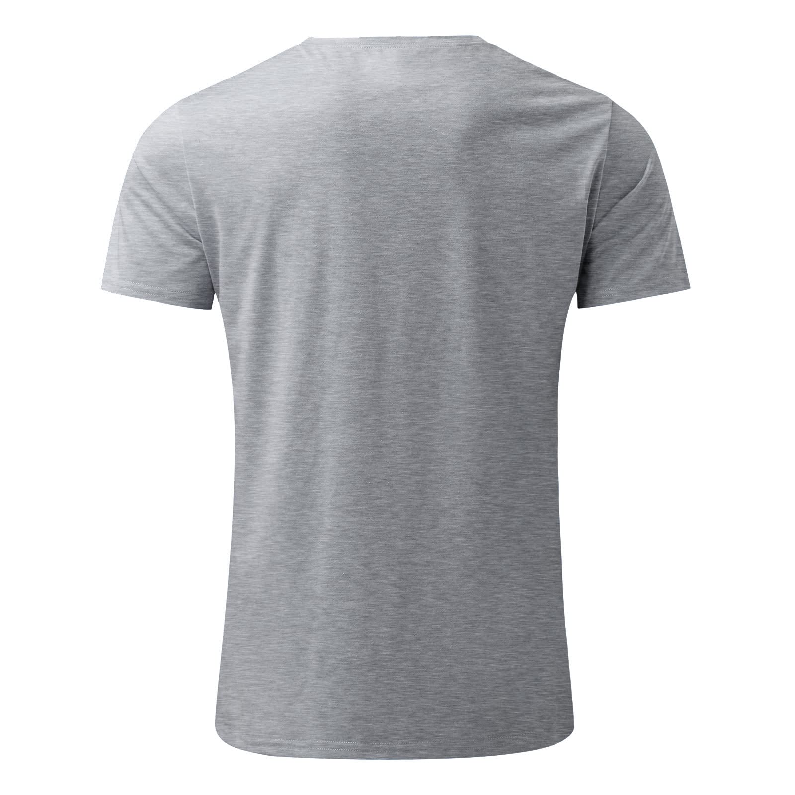 T-shirt męski z krótkim rękawem, 3D, zabawny nadruk, koszulka z krótkim rękawem, krój slim fit, casualowa, bluzka z okrągłym dekoltem, basic, dla mężczyzn, prezent, szary, S