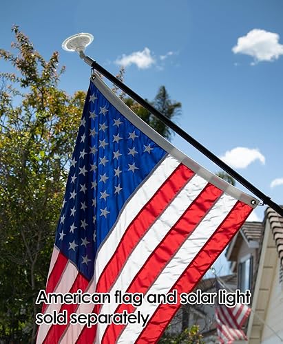 Miniatura 3 de Asta de bandera giratoria de aluminio con mosquetones no se enreda  nuevo diseño mejorado para montar en pared al aire libre para uso residencial o