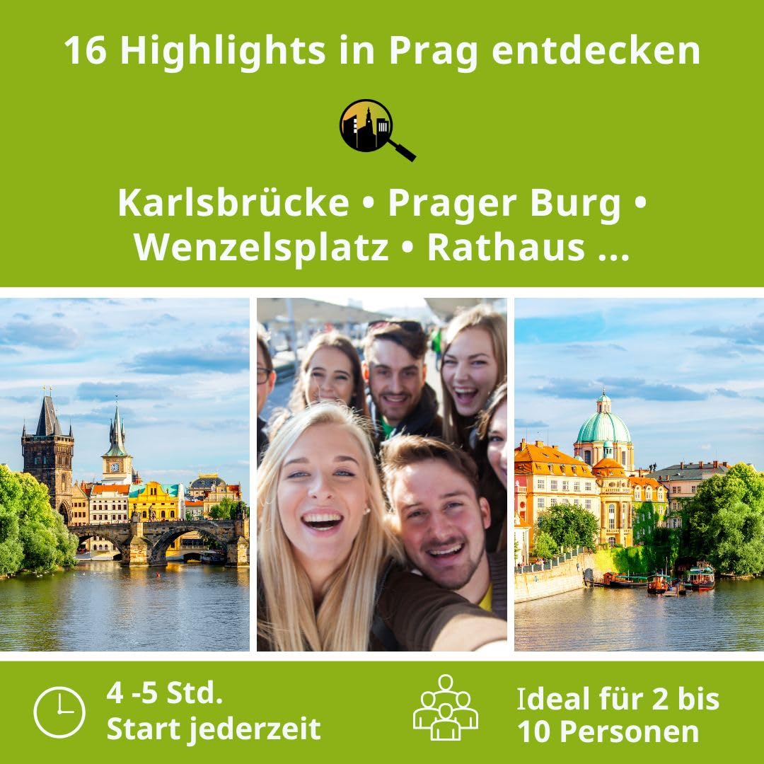 Stadtspiel Schnitzeljagd Prag Altstadt - Entdeckertour | Stadtrallye durch die Prager Altstadt – ideales Erlebnisgeschenk für Touristen & Einheimische, perfekt für Teamevents