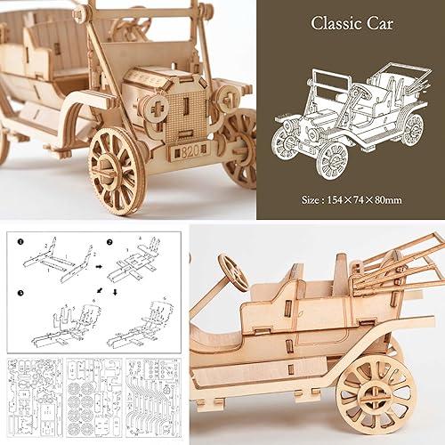 Miniatura 3 de Kit de rompecabezas de madera 3D para construir para adultos y adolescentes, montaje de corte láser, kit de manualidades para pintar para decoración