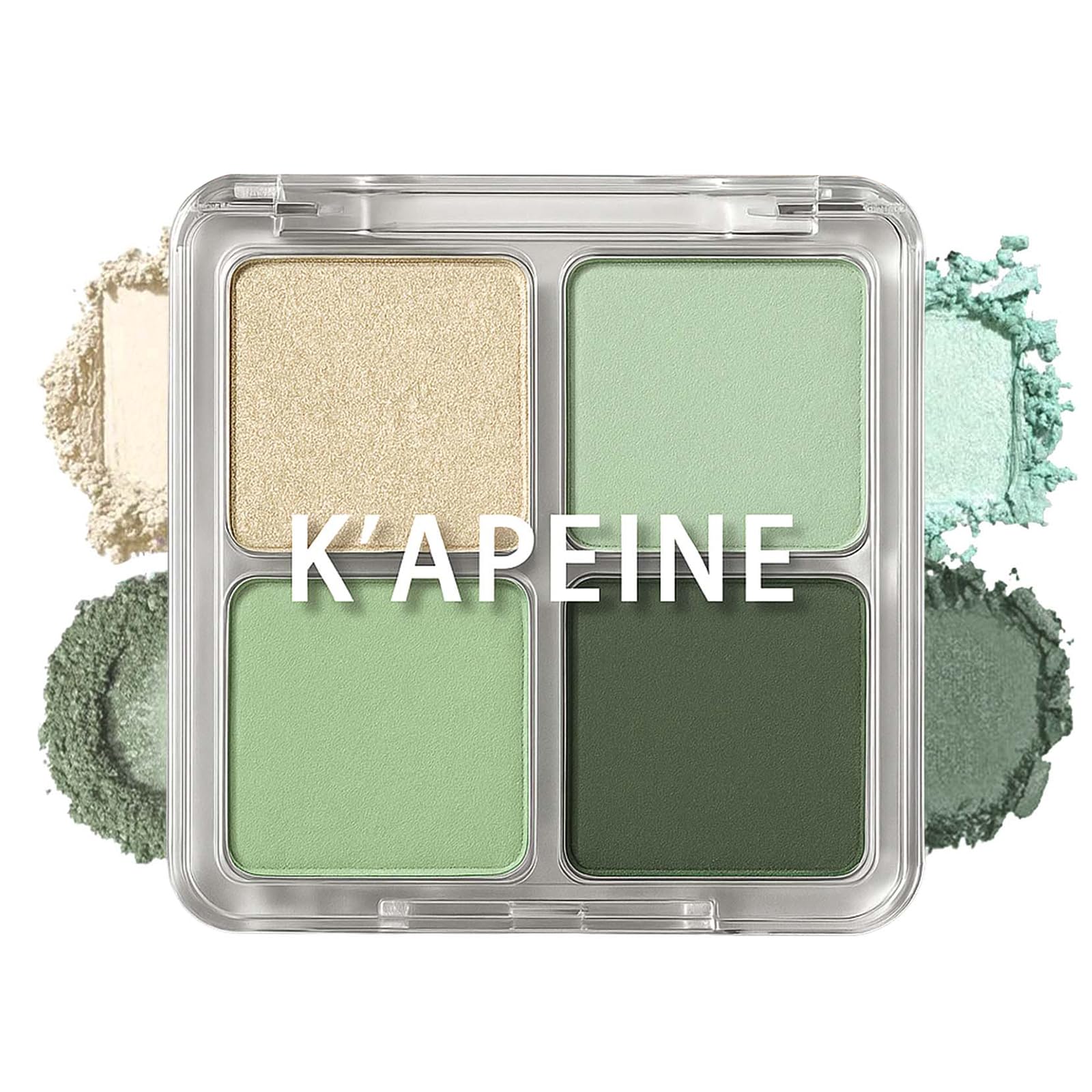 K'APEINE Eyeshadow Palette,Light Green Eye Shadow Matte Glitter Makeup Palette 4 Colors Sage & Olive Eye Makeup Shades Mini High Pigmented Long-lasting for Woman Girls Party,Music Festival, Stage sage green