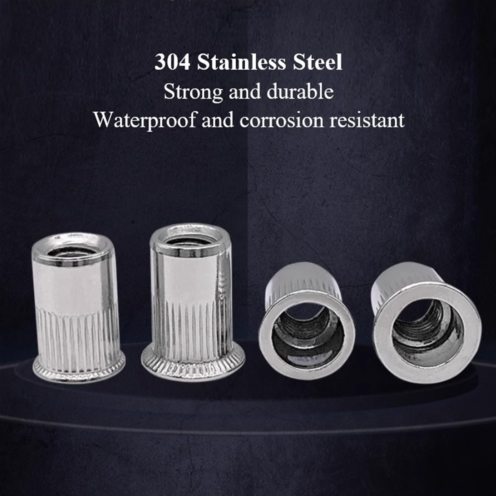 Dadi rivettati filettati, Assortimento di dadi for rivetti a testa svasata in acciaio inossidabile, confezione da 300 pezzi M4 M5 M6