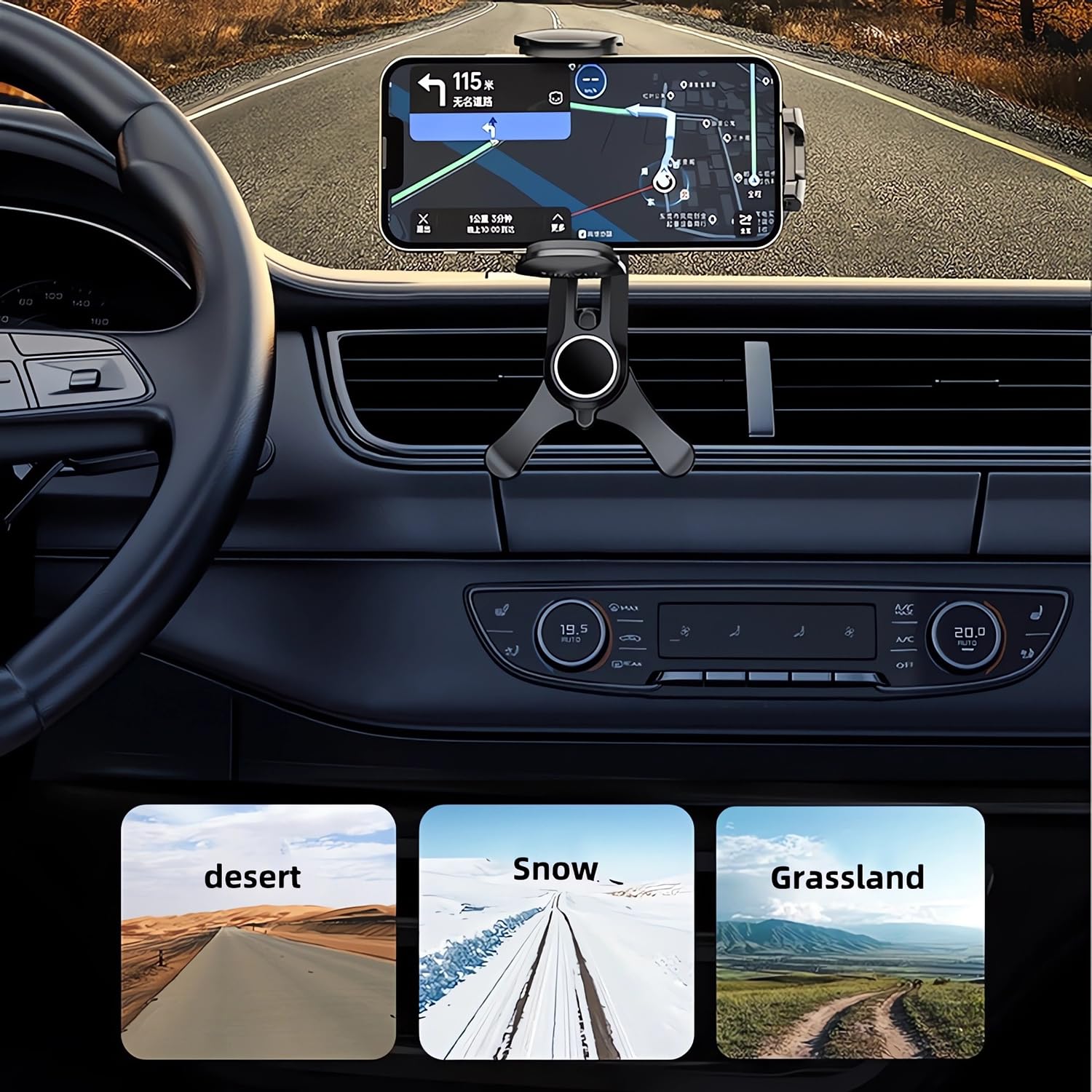 XYWCAI Supporto Auto Per Cellulare A Ventosa, Girevole 360° E Antiscivolo, Universale Per Smartphone 4-7 Pollici, Nero - 4