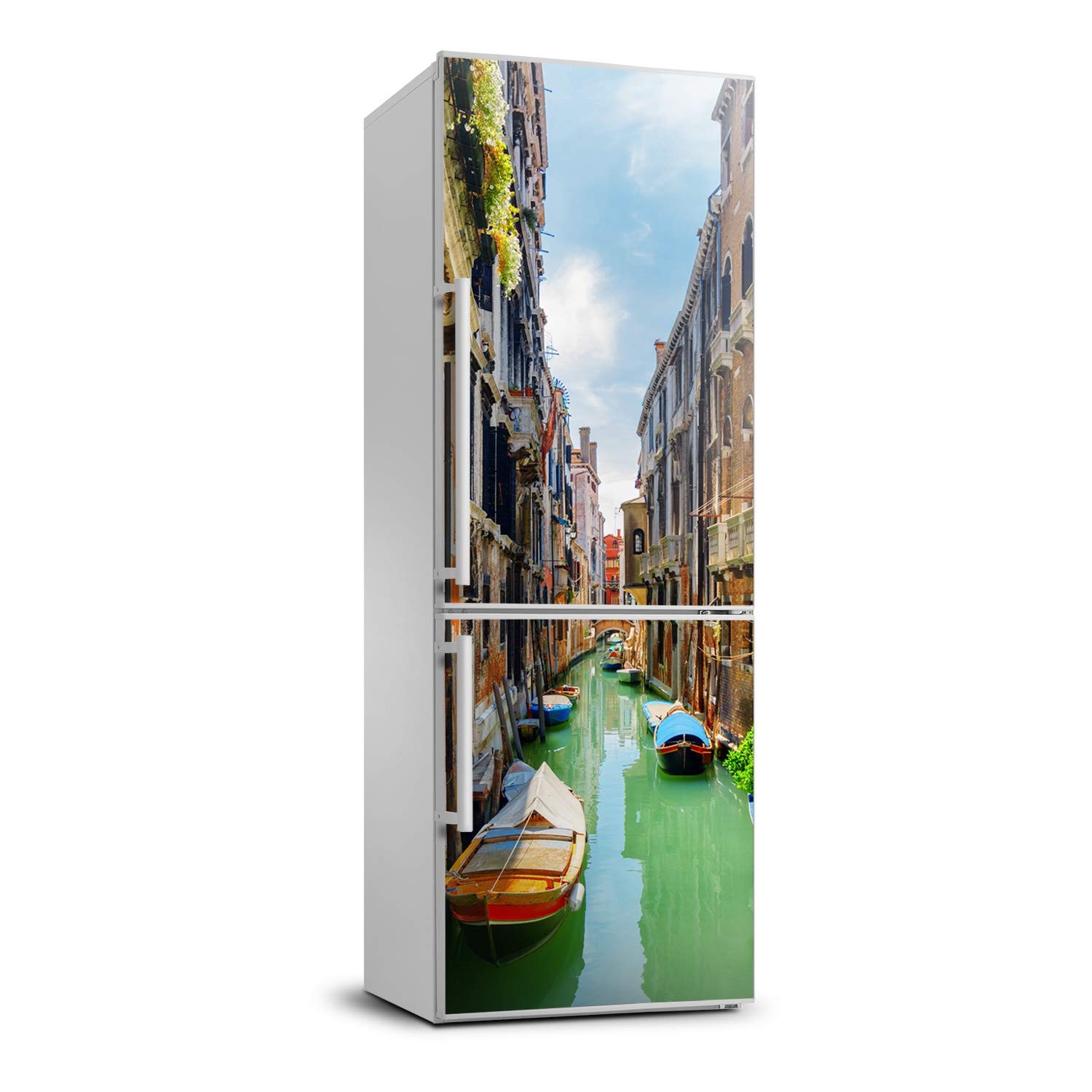 Autocollant frigo Venise Italie 70x190cm pour masquer les rayures et décorer votre cuisine