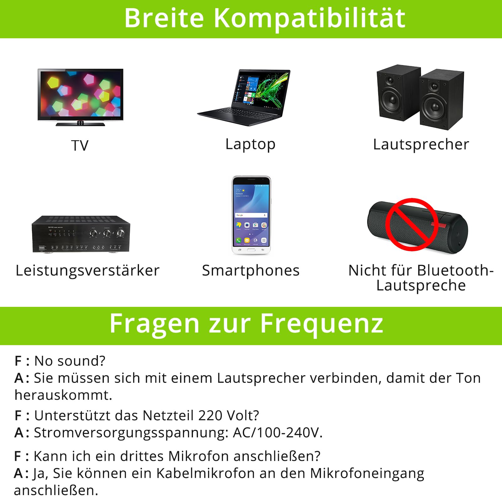 LiNKFOR Drahtloses Mikrofon UHF-Wiederaufladbares Bluetooth 5.0 Dual Handheld Metall Mikrofonsystem Kabellos, Eingang/Ausgang, 6,35mm Ausgang für Karaoke-Maschine, Mixer, Soundbar