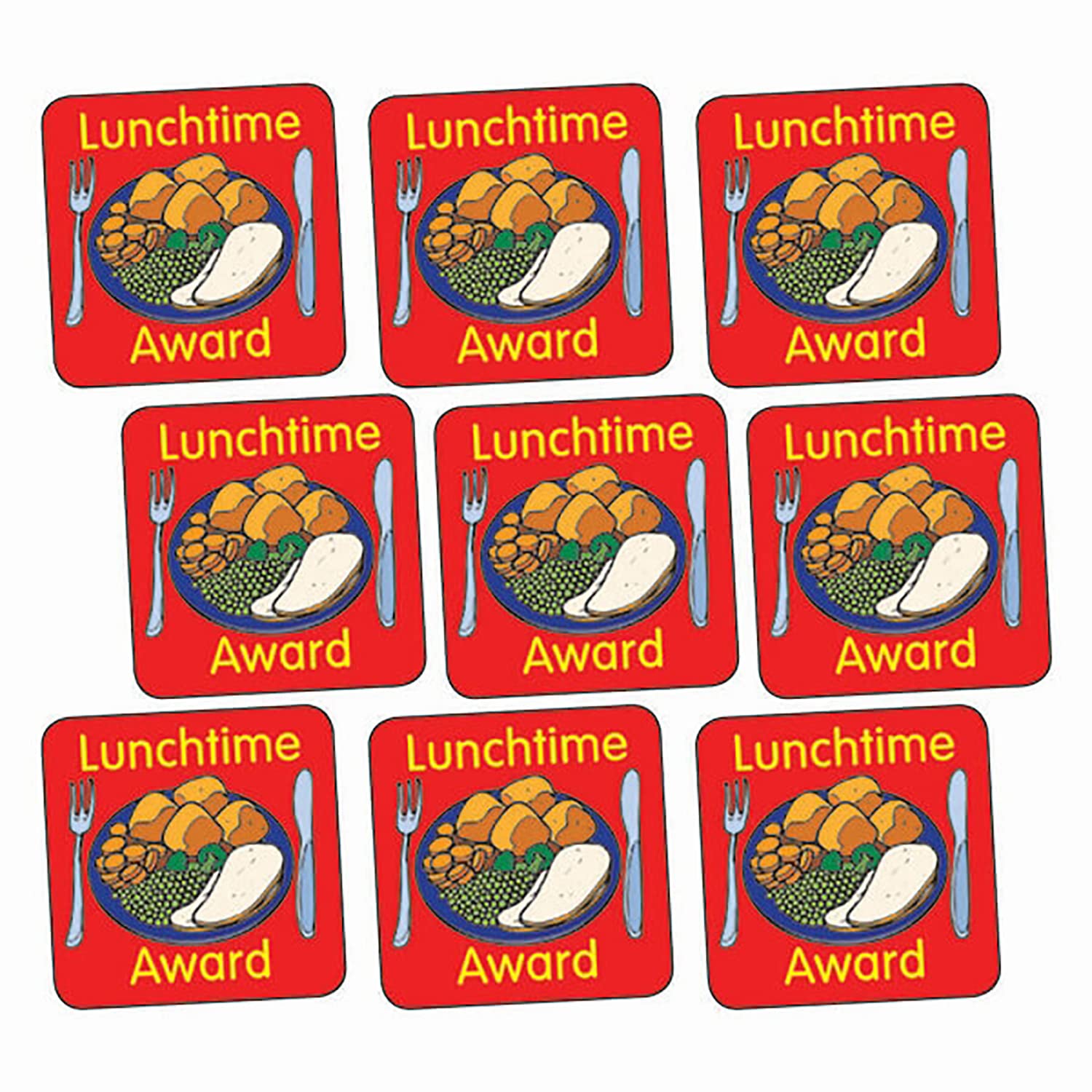 700 Lunchtime Award Square School Pupils Childrens Reward Praise Stickers 16mm Primary Teaching Services