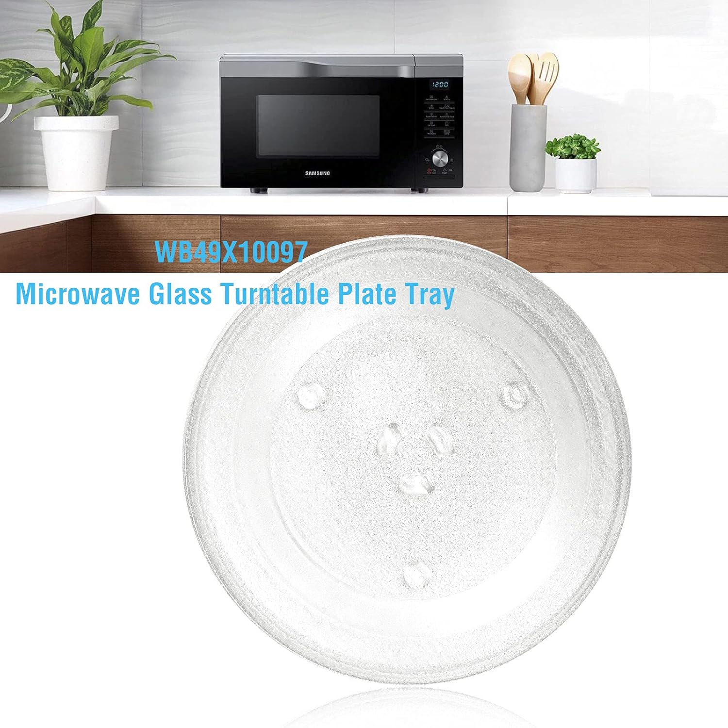 11.25" Microwave Plate for GE and Samsung Microwave Oven Glass Turntable Tray - 11 1/4" Plate, Equivalent to G.E. WB49X10097, DE63-00536A, WB49x10224, Compatible Model ME16h702SES, ME16K3000AS : Home & Kitchen