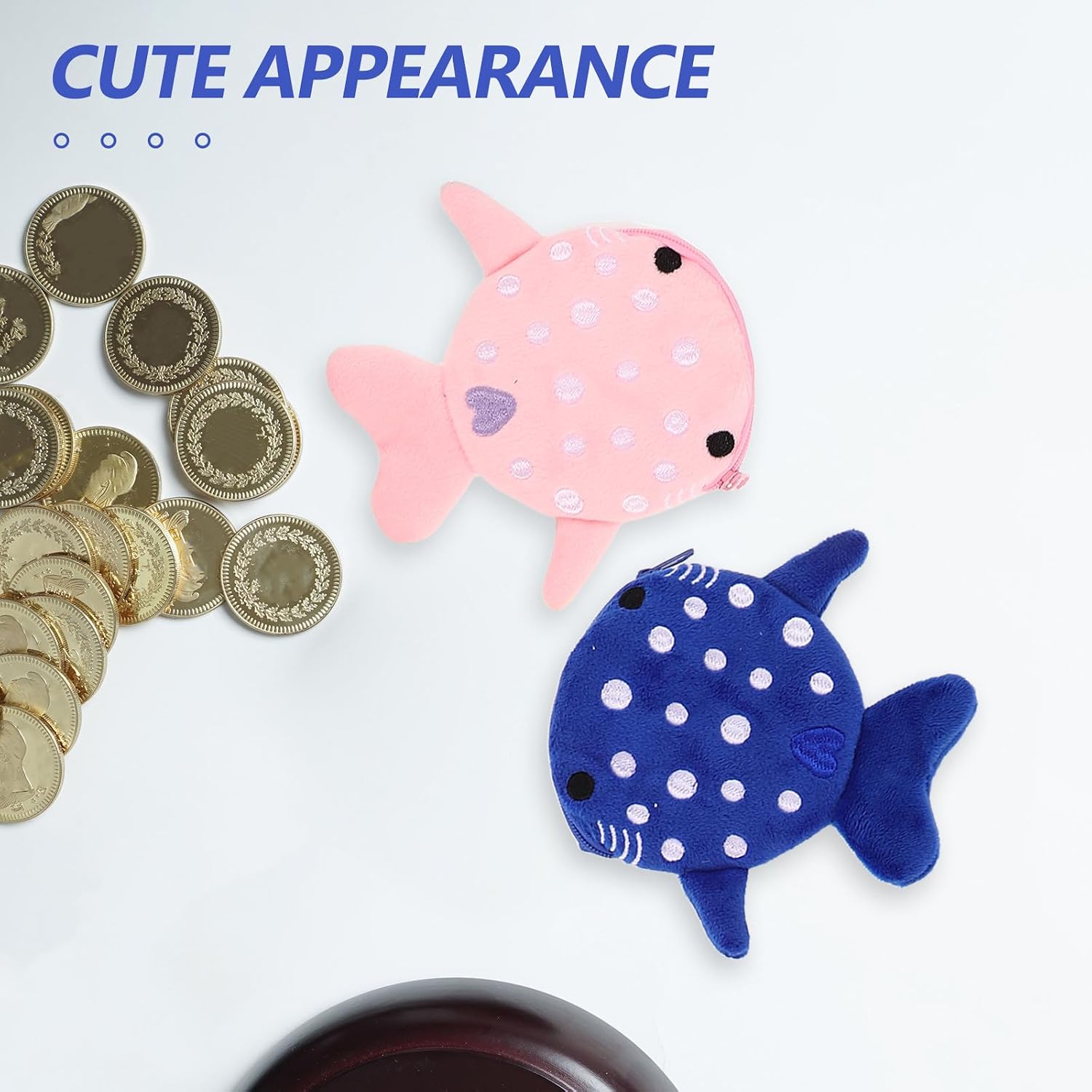 6pcs Cute Plush Coin Purse: Cartoon Wallet Kawaii Bag for Tote Backpack Pendant Decor - Small Shark Purse for Earphones Data Cables