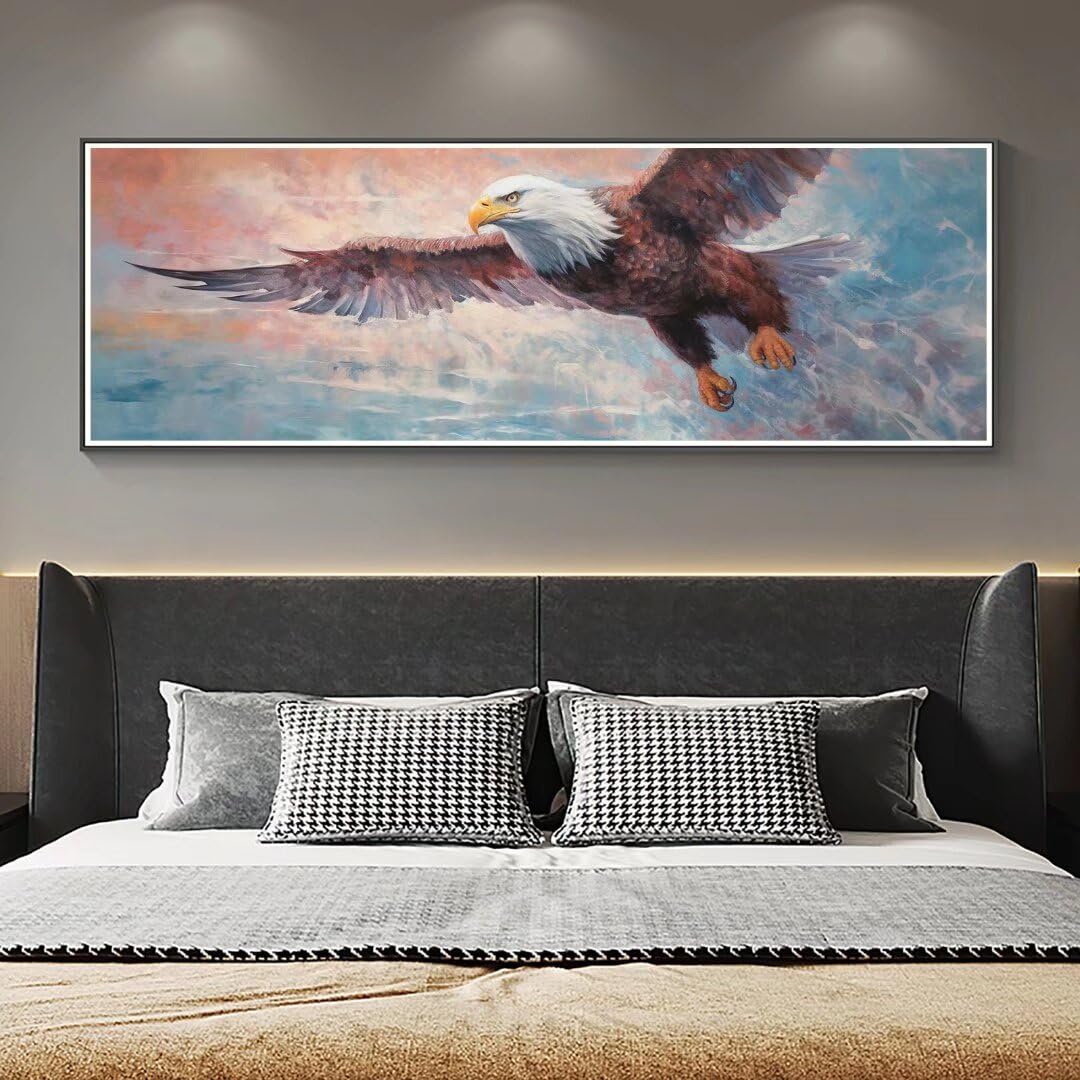 5D Diamond Painting Weißkopfseeadler - DIY Diamantbild 105x35cm