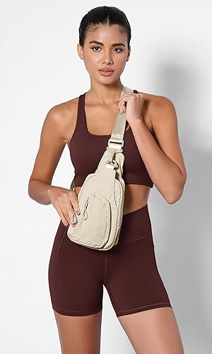 Miniatura 2 de ODODOS Bolso bandolera diario con correas ajustables, bolso cruzado en el pecho, mochila pequeña ligera para viajes casuales y senderismo