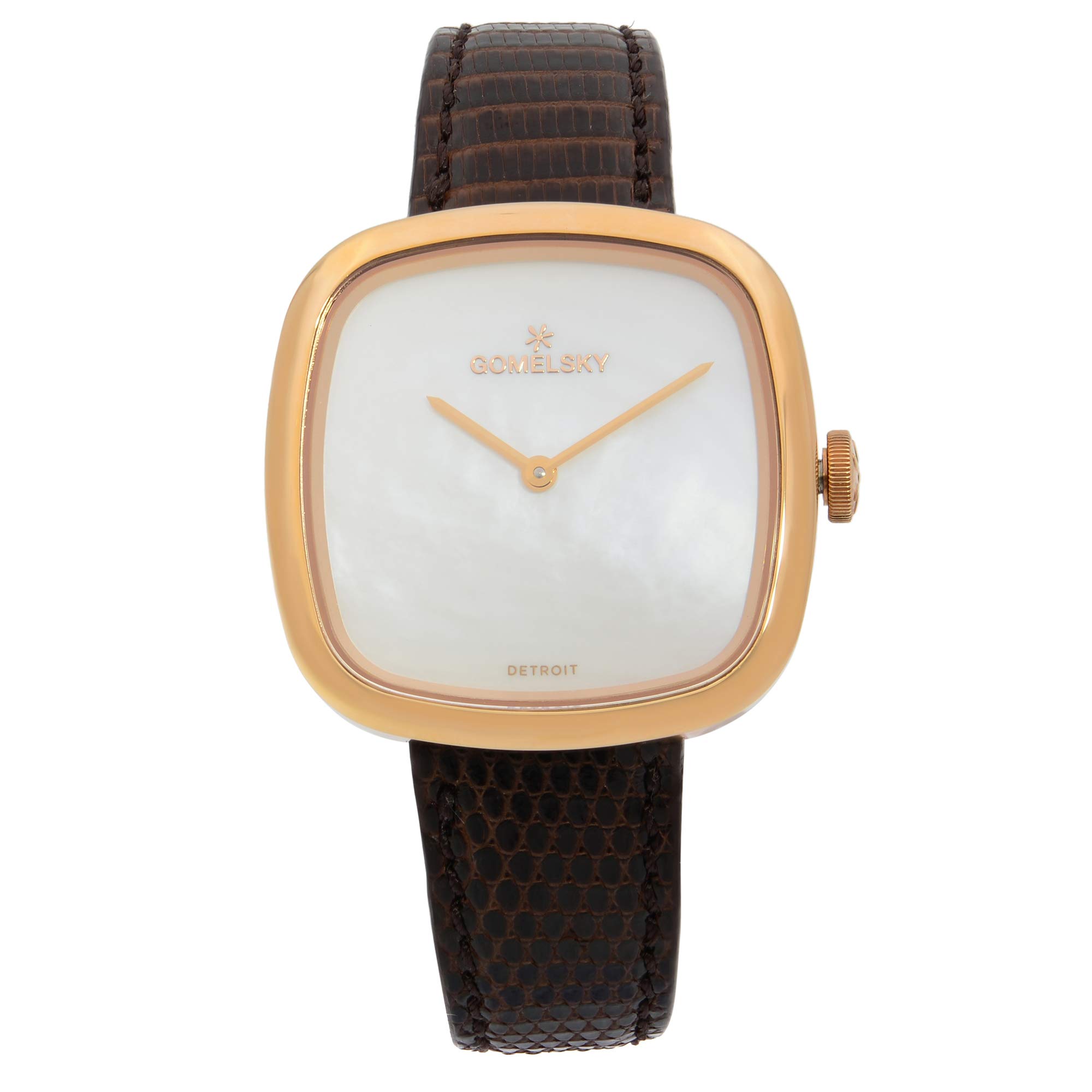 Gomelskyby Shinola Eppie Sneed Rose Gold Case Mother of Pearl Dial Brown Leather Band Watch G0120095032