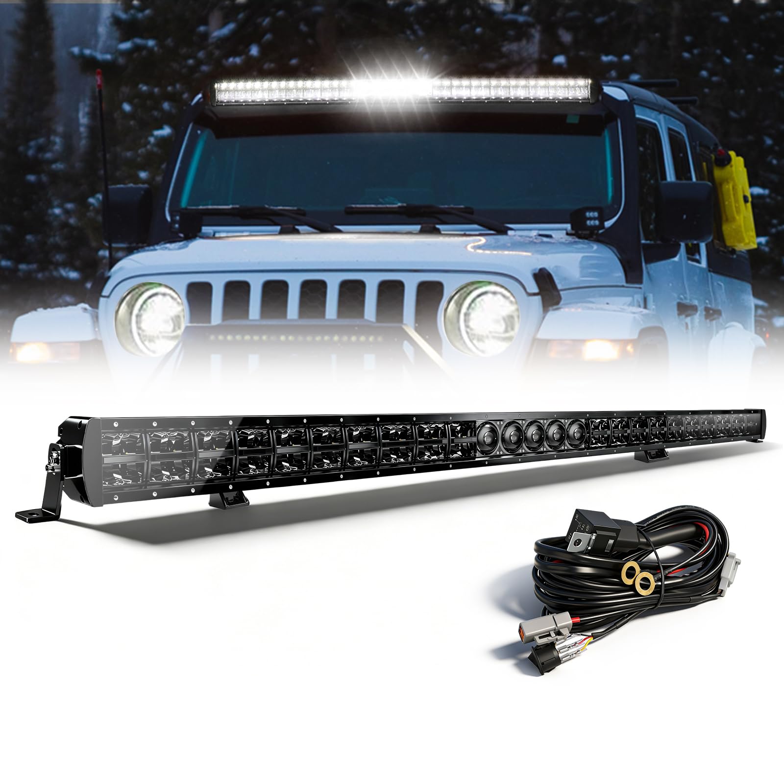 CO LIGHT 52'' (1,3m) Lightbar Auto, LED Fernscheinwerfer 12V 24V 220W 44000LM IP68, LED Bar für Offroad/LKW/Wohnmobil, Ultra-weitreichender Spot-Scheinwerfer