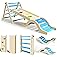 Pikler Triangle Set 6in1 Toddler Climbing Toys Indoor Foldable Baby Climb Toys Wooden with Arch, Ramp, Ladder for 1-3 Years,