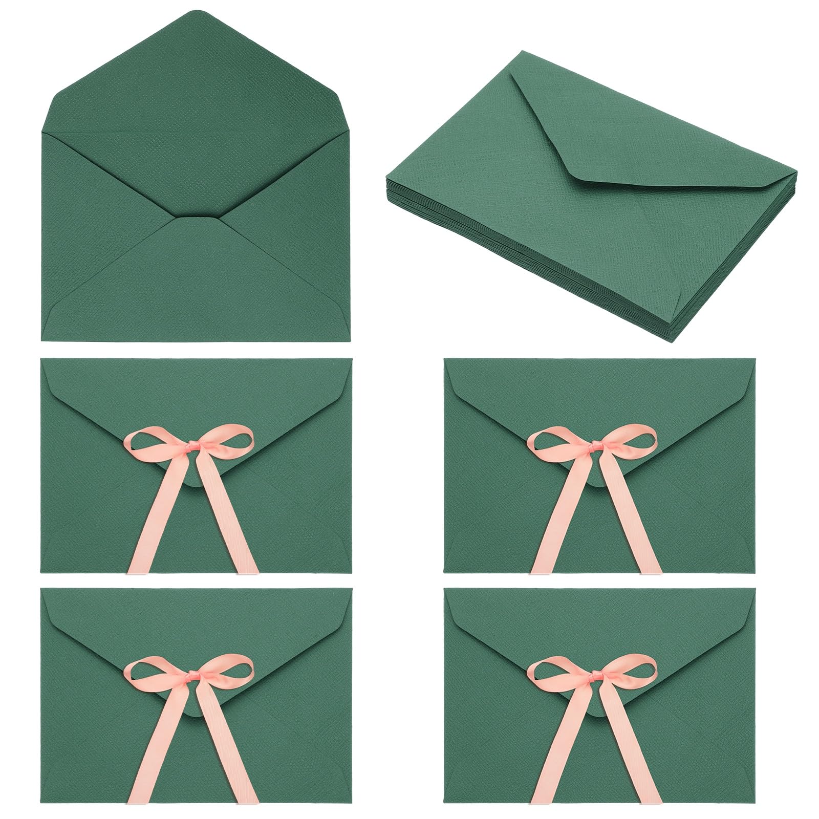 sourcing map Paquete de 20 sobres para tarjetas de felicitación con lazo de cinta, 6.3 x 4.4 pulgadas, almacenamiento de artículos pequeños, vintage, bonito soporte para tarjetas de regalo para bodas