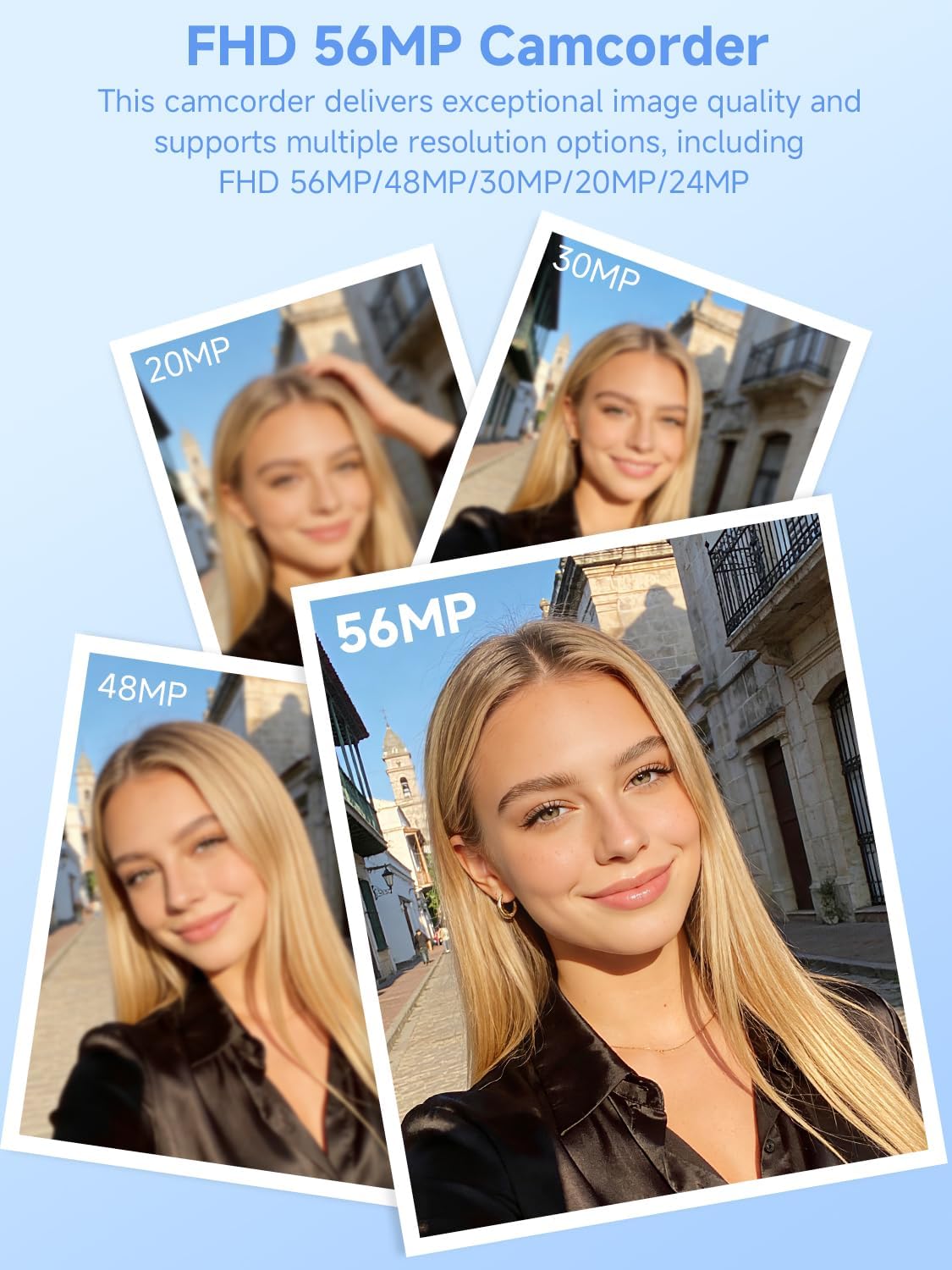 Camcorder,FHD 4K 56MP Video Camera,WiFi Vlogging Cameras for YouTube with IR Night Vision,18X Digital Zoom 3.0''Touch Screen Digital Camera with 64GB Card,Remote Control,Webcam and Battery - Image 3