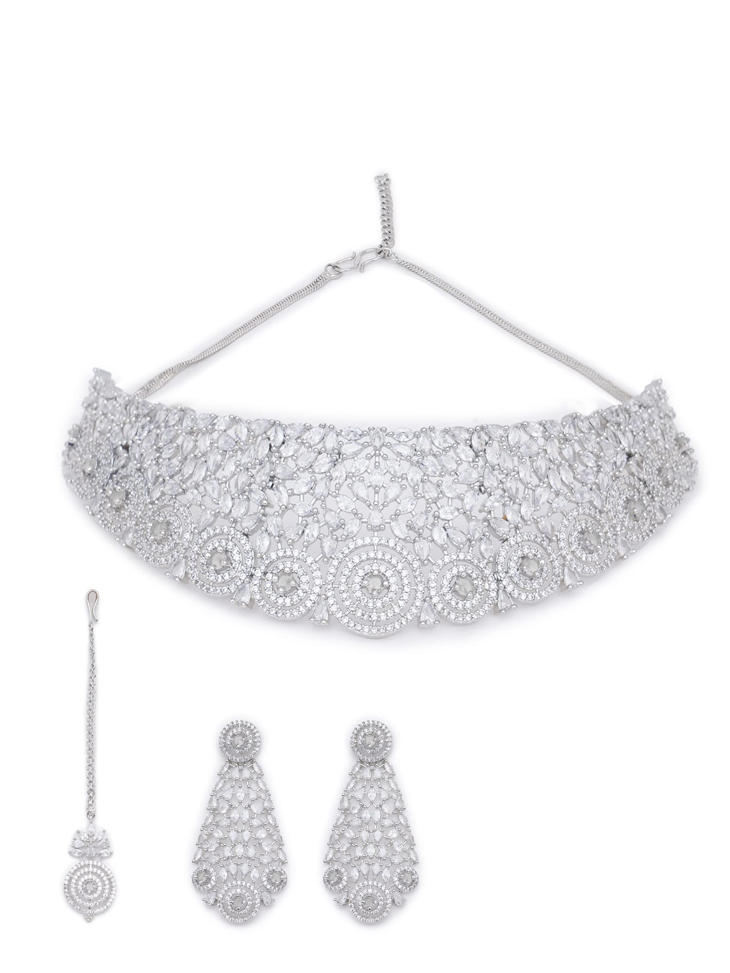 See full amazon price history chart for Karatcart Silver Plated White CZ Stone Studded Choker Necklace Set for Women Karatcart Silver Plated White CZ Stone Studded Choker Necklace Set for Women (B0BRV9RPR2) Amazon Price History, Amazon Price Tracker