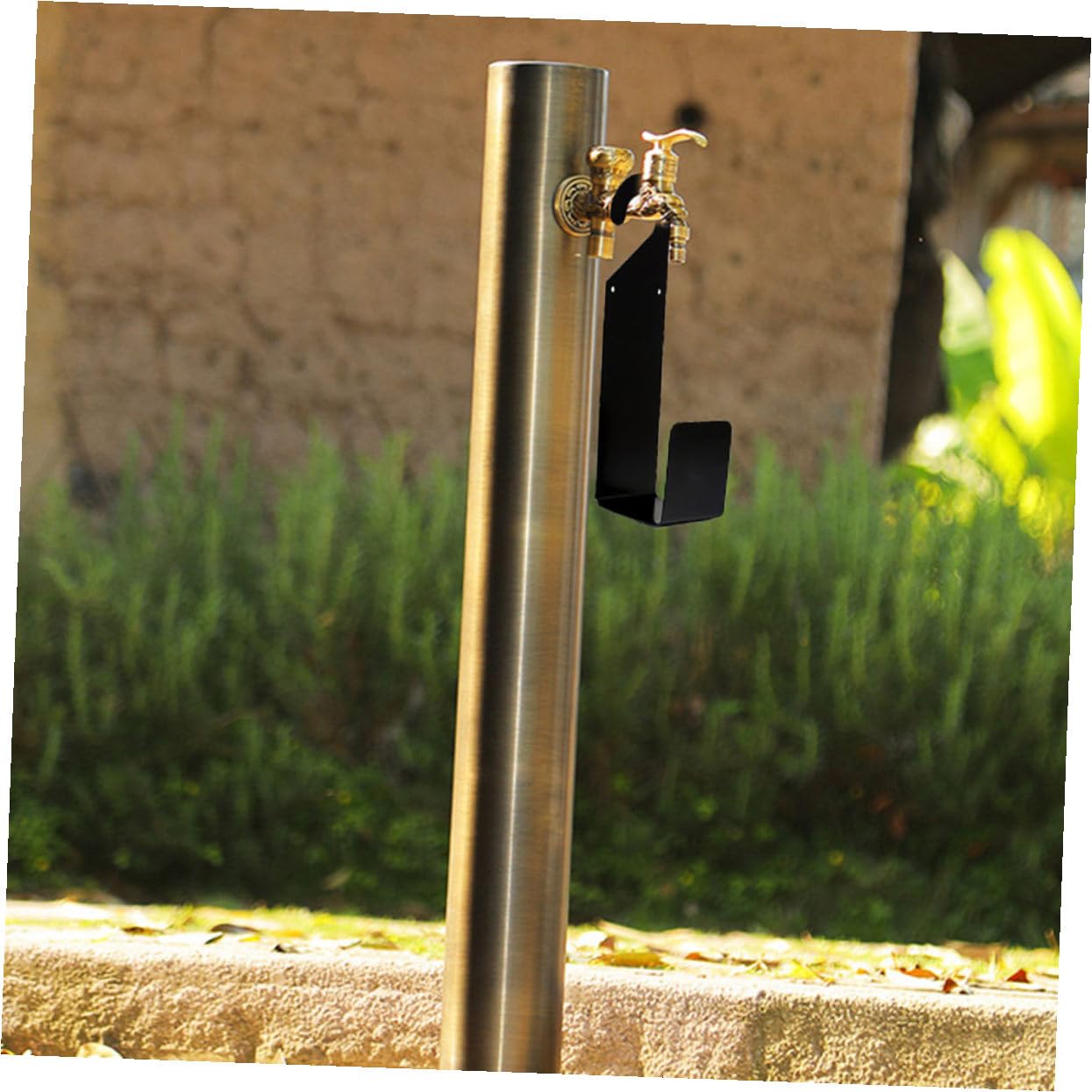 VICASKY Porta Tubo da Giardino in Acciaio Carbonio Nero Supporto da Parete Solido per Organizzare Tubo Acqua Estensibile Gancio Portatubo Resistente per Uso Esterno e Irrigazione