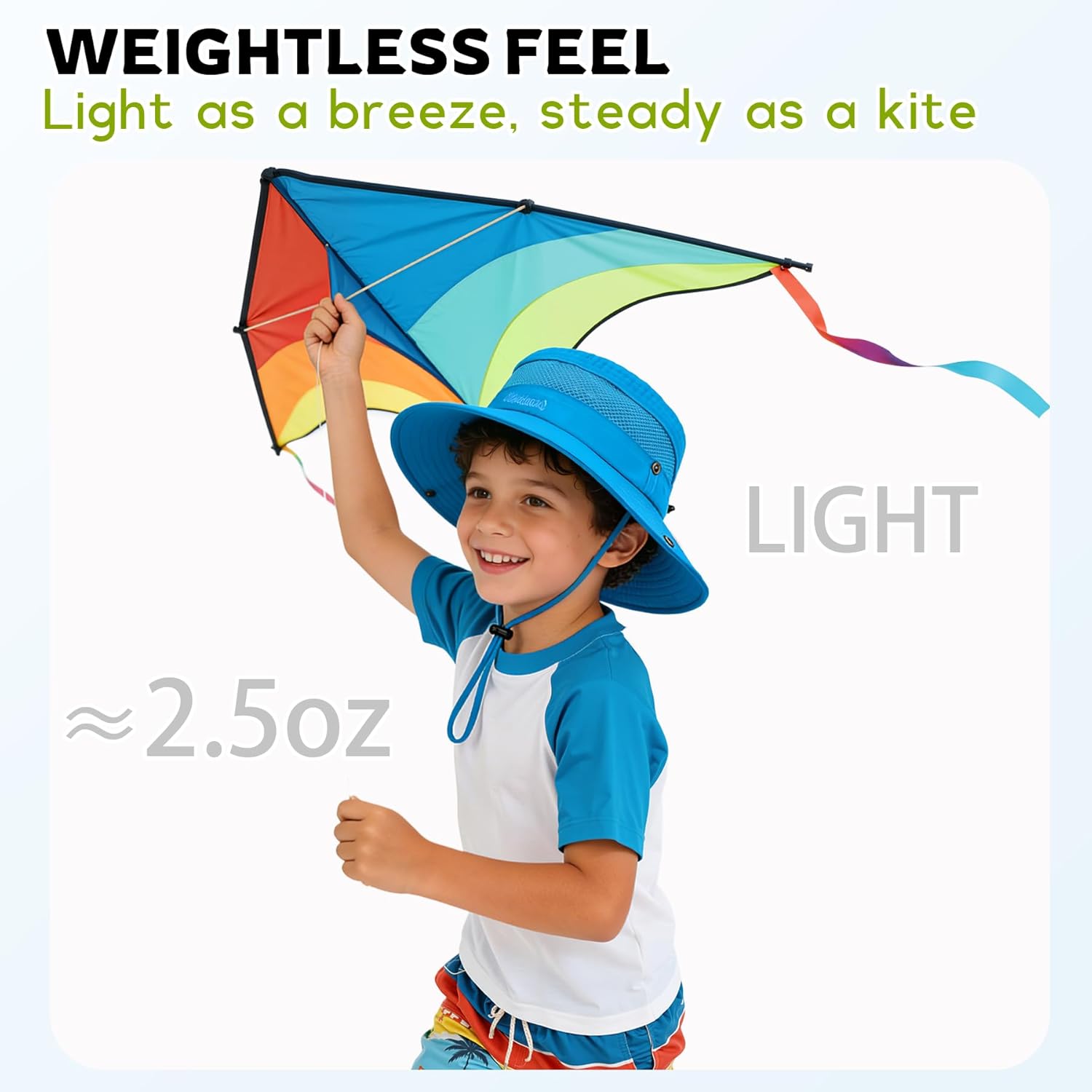 Kids Sun Hat UPF 50+ Sun Protective Bucket Hat for Kids Boys Girls Wide Brim Summer Beach Fishing Safari Adjustable Hat - Image 4