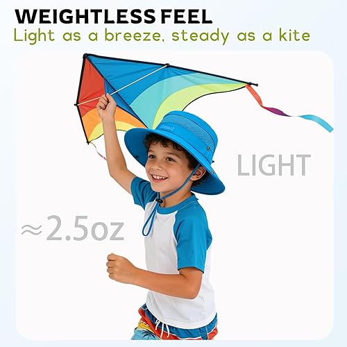 Miniatura 4 de Sombrero de sol para niños con protección solar UPF 50+, sombrero de pescador para niños y niñas, ala ancha, verano, playa, pesca, safari, sombrero