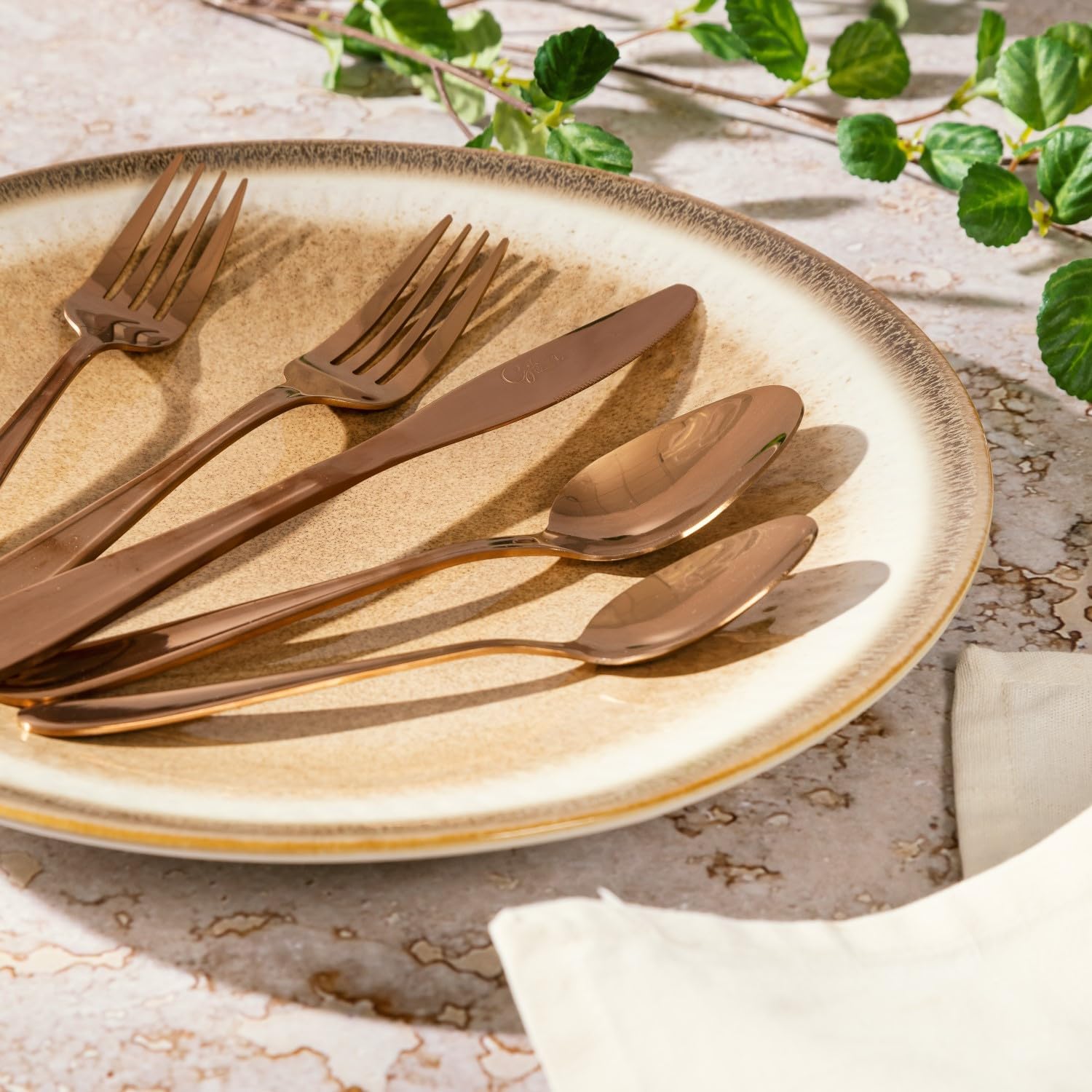 Gibson Home Flatware, 20 Piece Set, Rose Gold