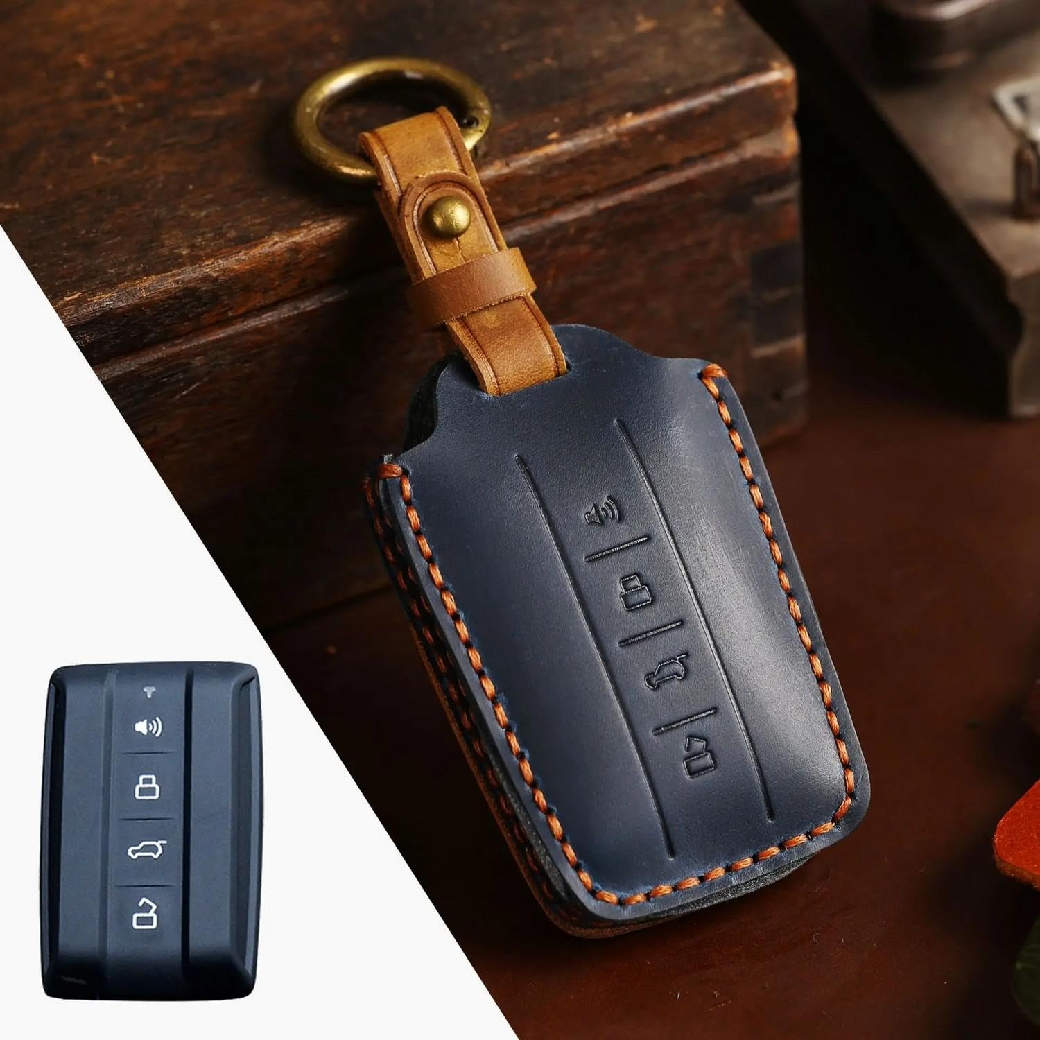 Coquille de clé en cuir anti-choc pour télécommande Great Wall WEY Tank 300